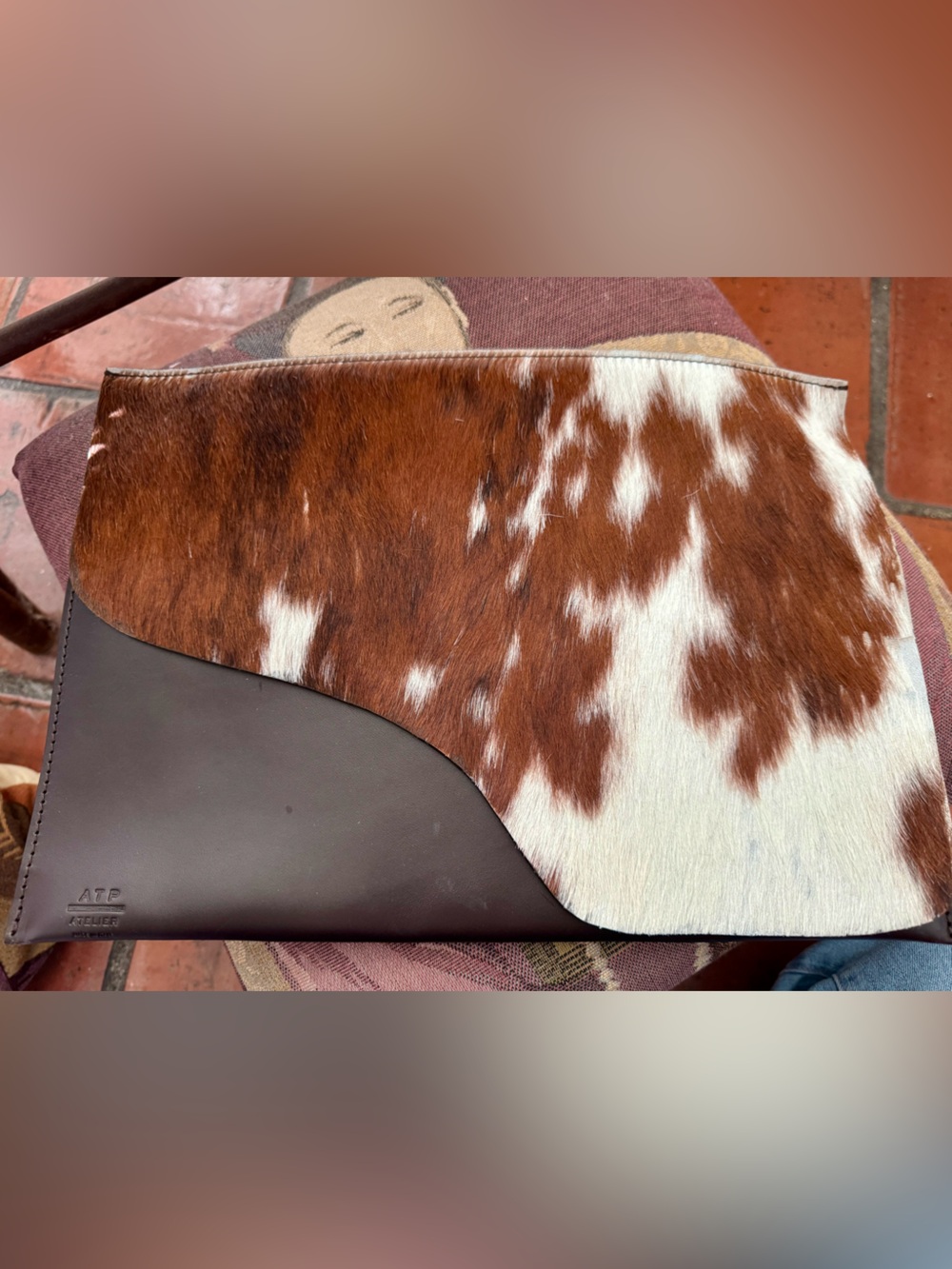 ATP Atelier Brown Leather & Cowhide Clutch